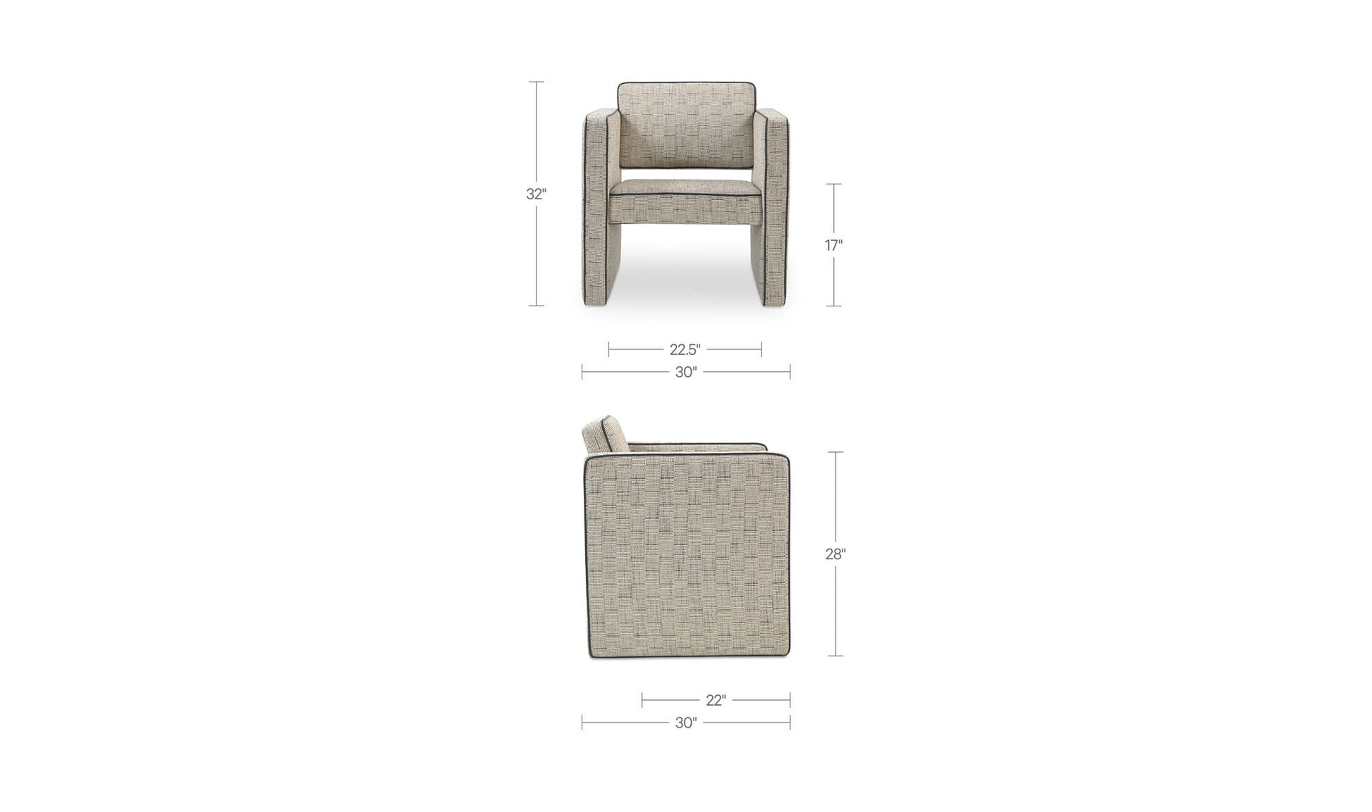 Harris Accent Chair Black And Beige Weave by Moe's Home Collection - view 12