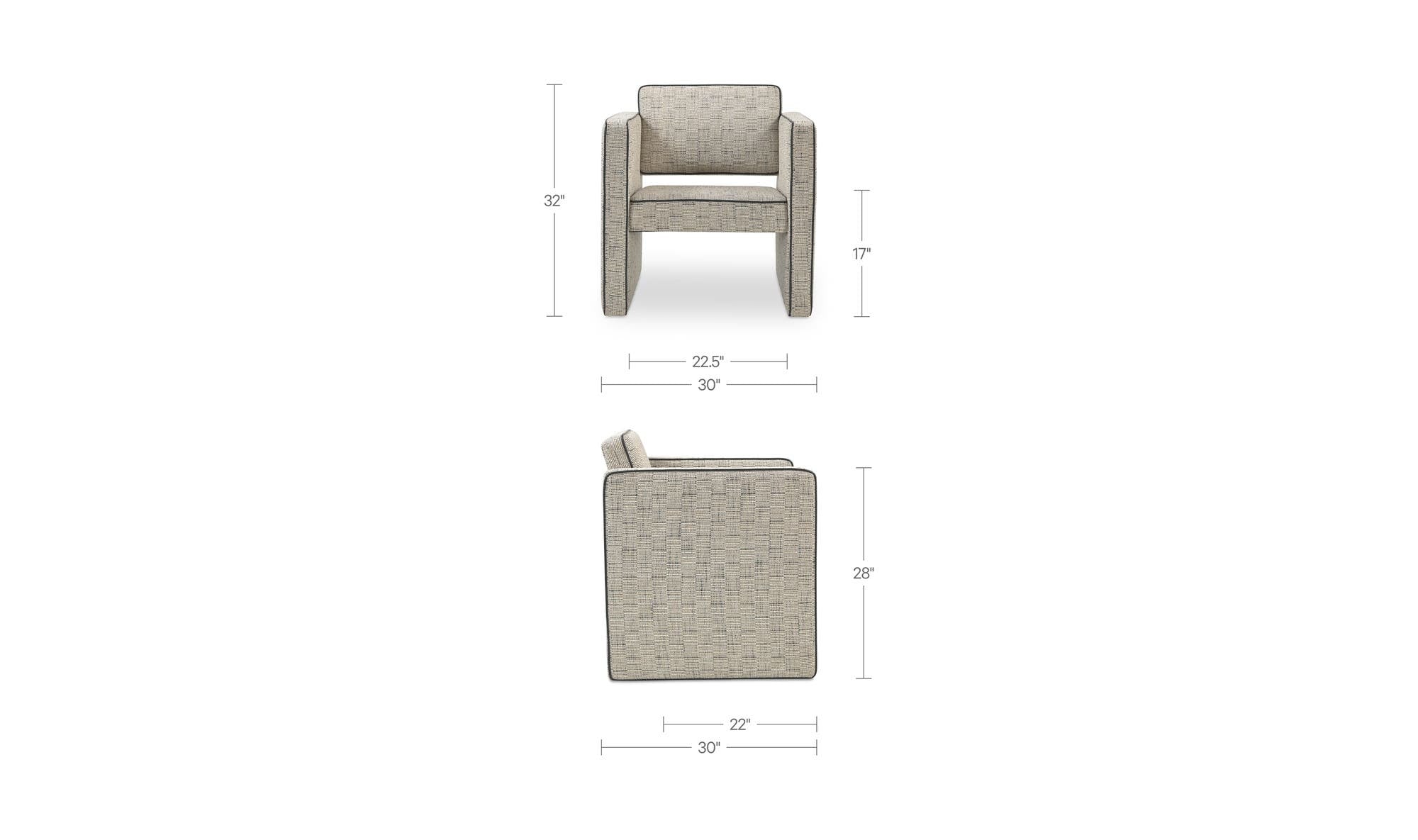 Harris Accent Chair Black And Beige Weave by Moe's Home Collection - view 12
