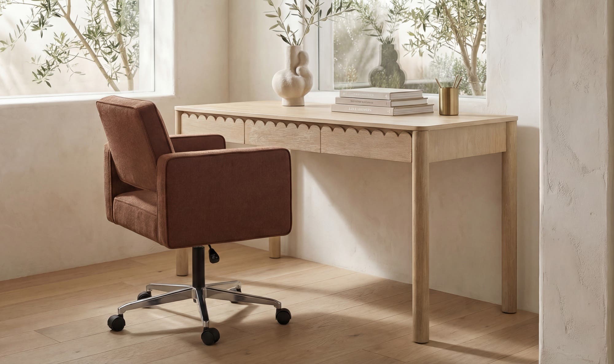 Harris Office Chair Burgundy by Moe's Home Collection - view 4