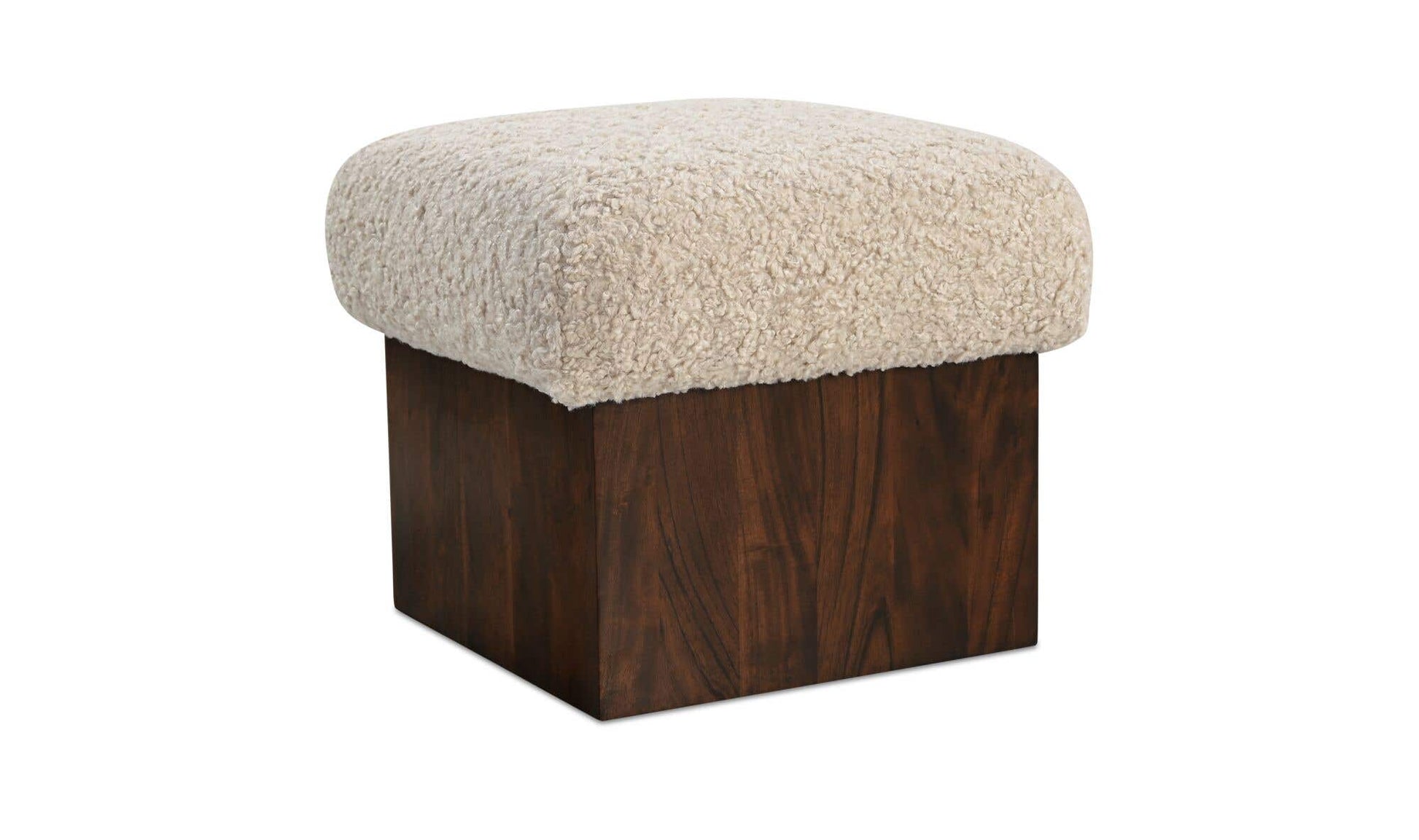 Serge Ottoman Cream Faux Shearling by Moe's Home Collection - view 5