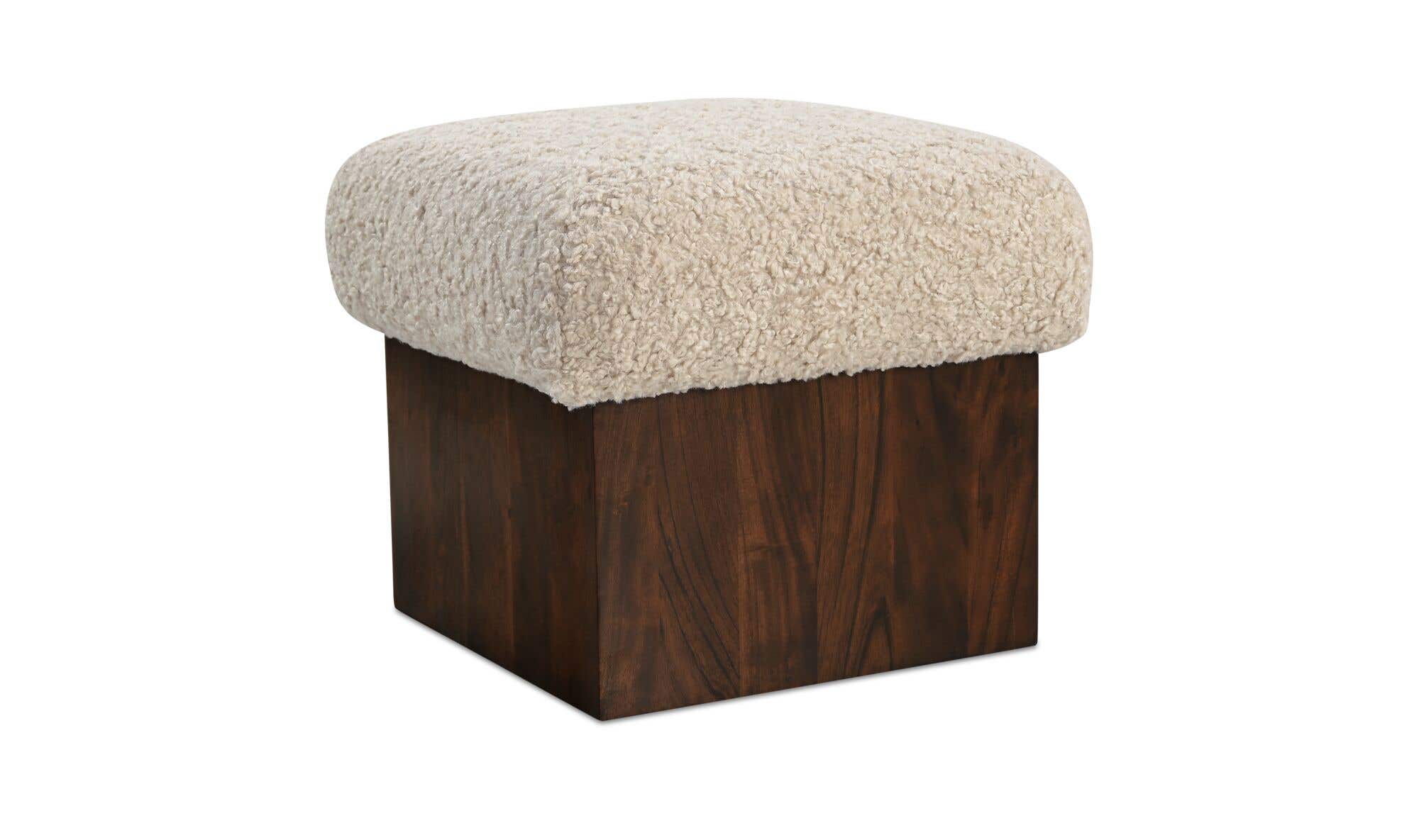 Serge Ottoman Cream Faux Shearling by Moe's Home Collection - view 5