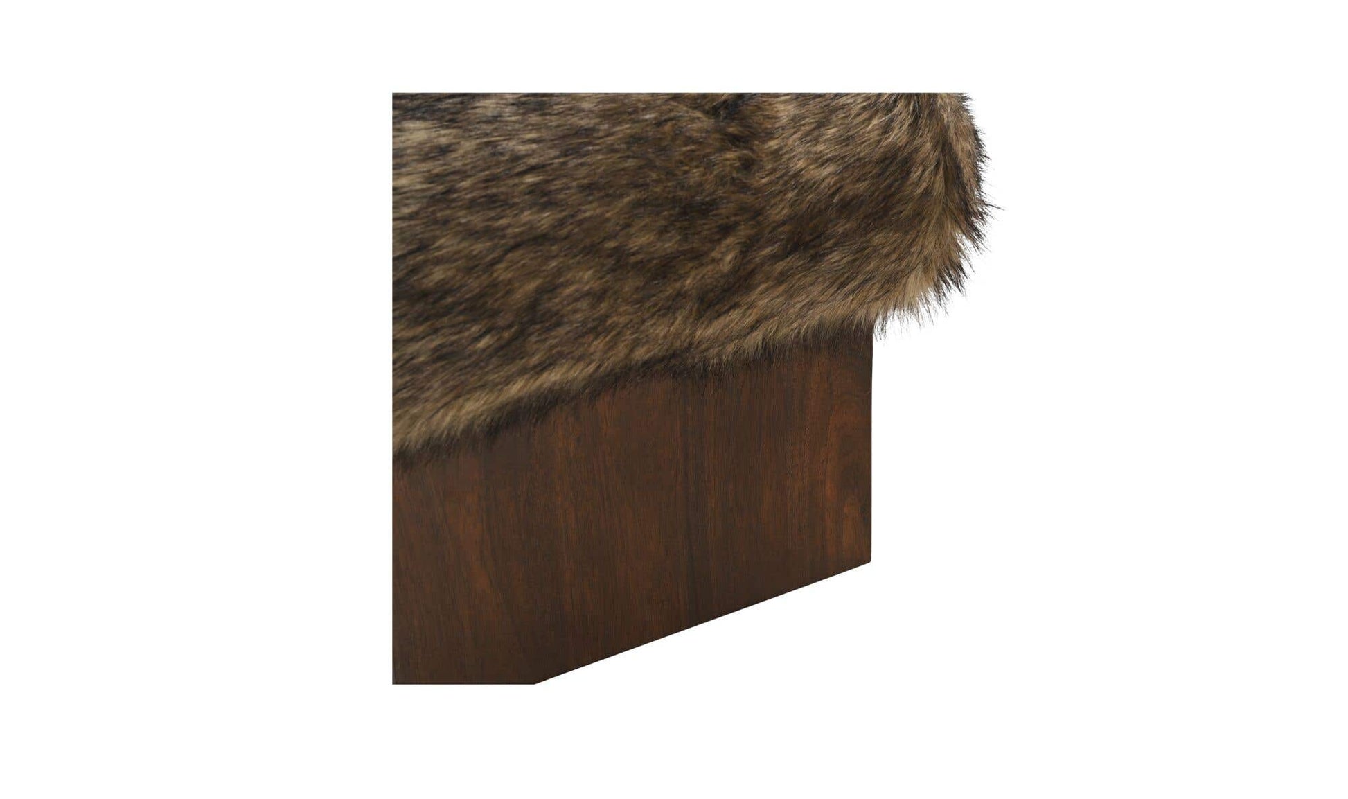 Serge Ottoman Brown Faux Fur by Moe's Home Collection - view 7
