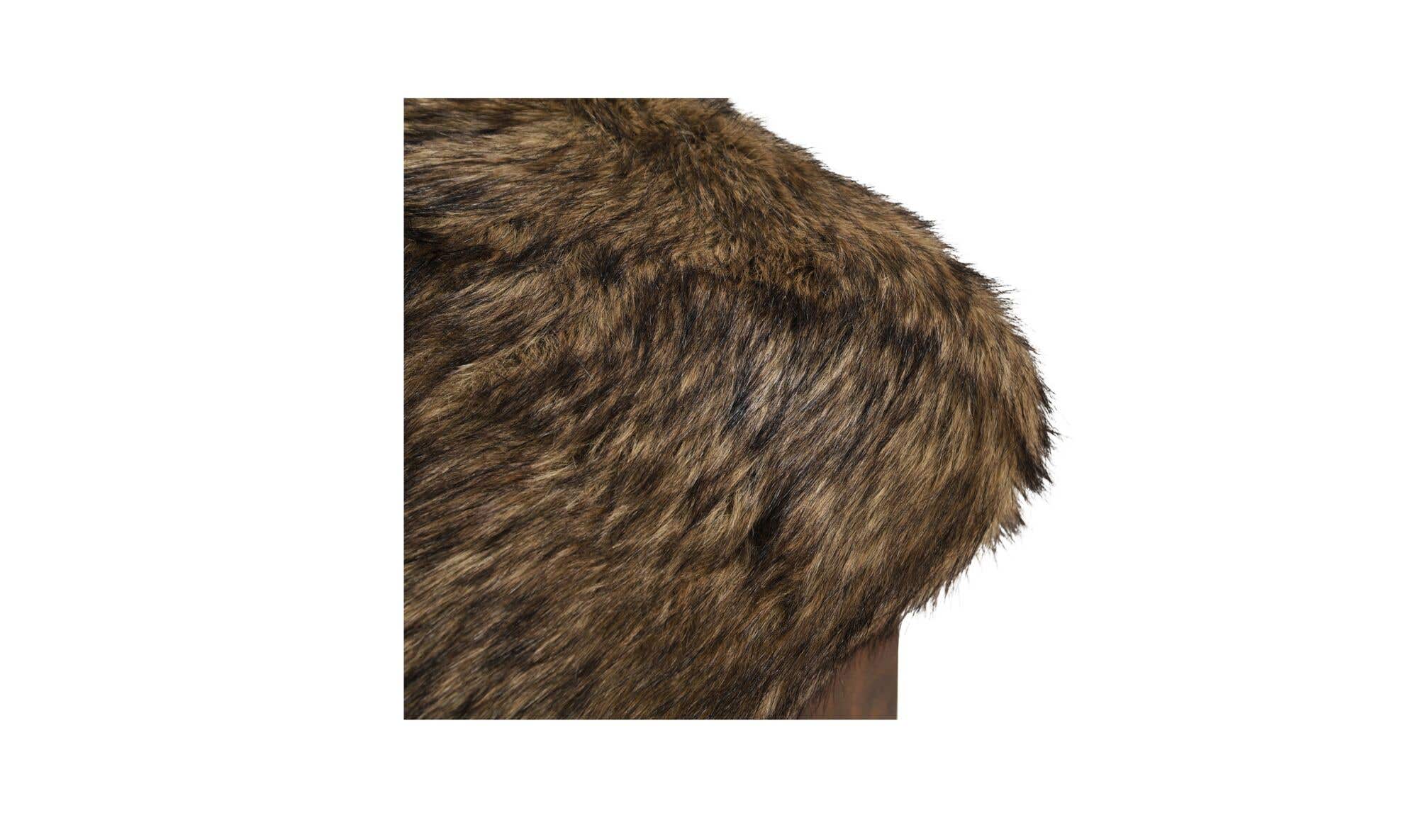 Serge Ottoman Brown Faux Fur by Moe's Home Collection - view 8