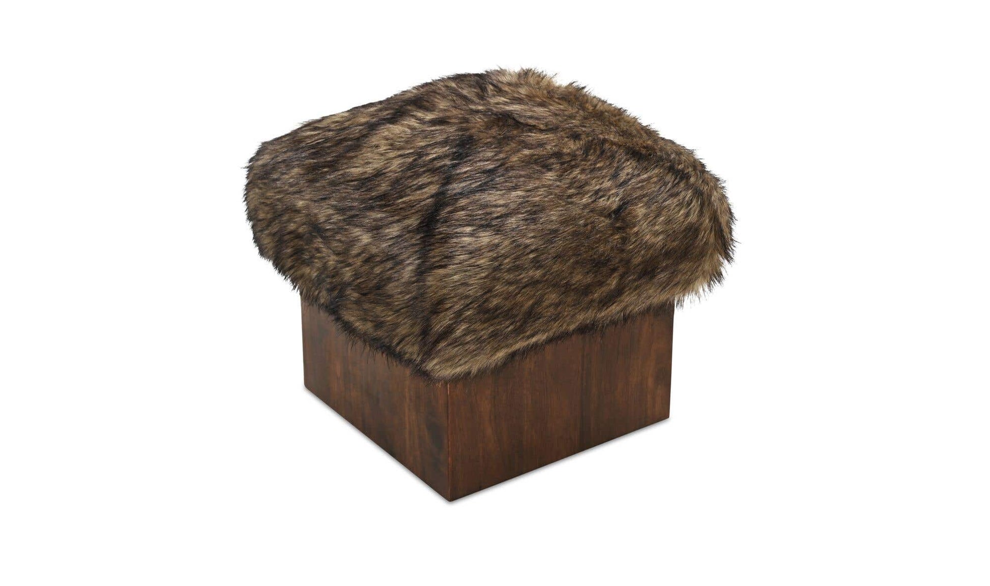 Serge Ottoman Brown Faux Fur by Moe's Home Collection - view 6