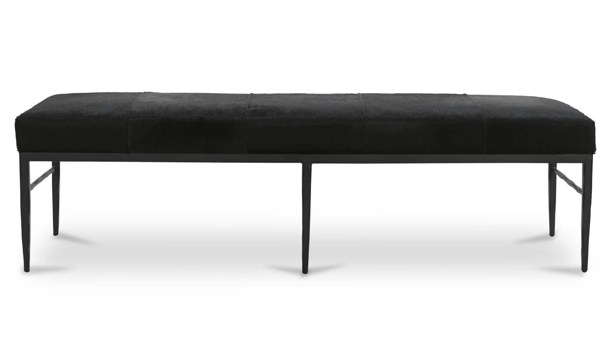 Heath Bench Black Hair On Hide by Moe's Home Collection - view 2