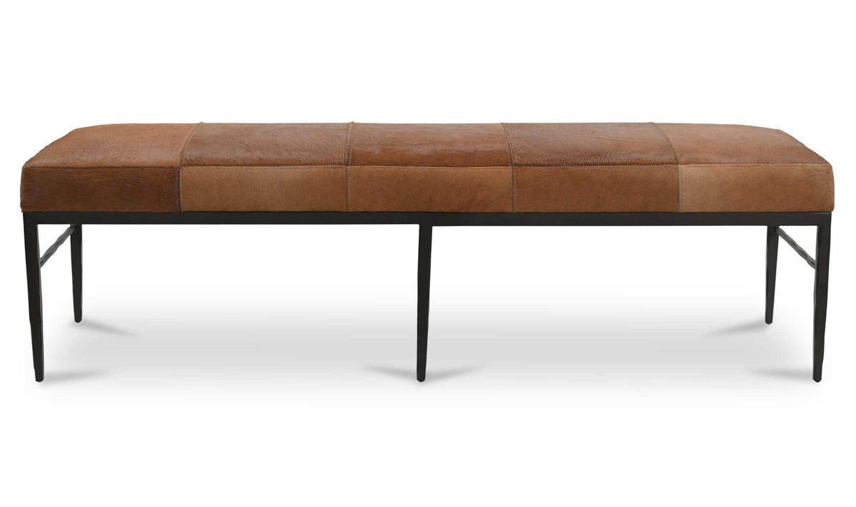 Heath Bench Brown Hair On Hide by Moe's Home Collection - view 2