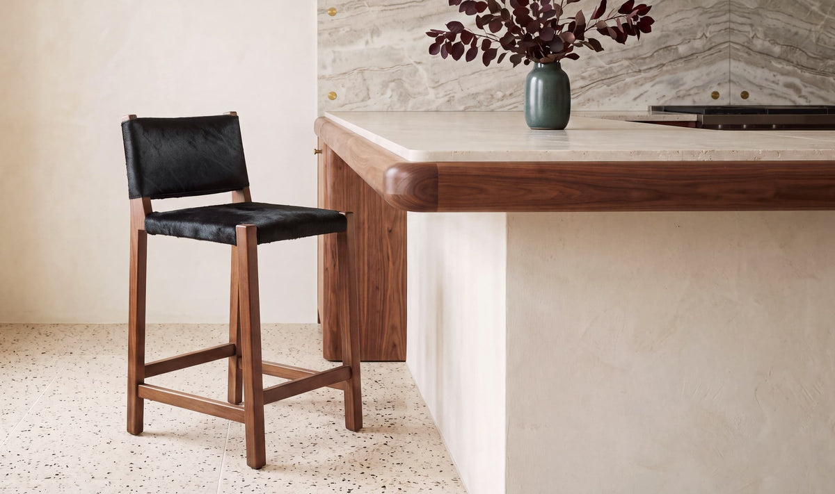 Malone Counter Stool Black Hair On Hide by Moe's Home Collection - view 3
