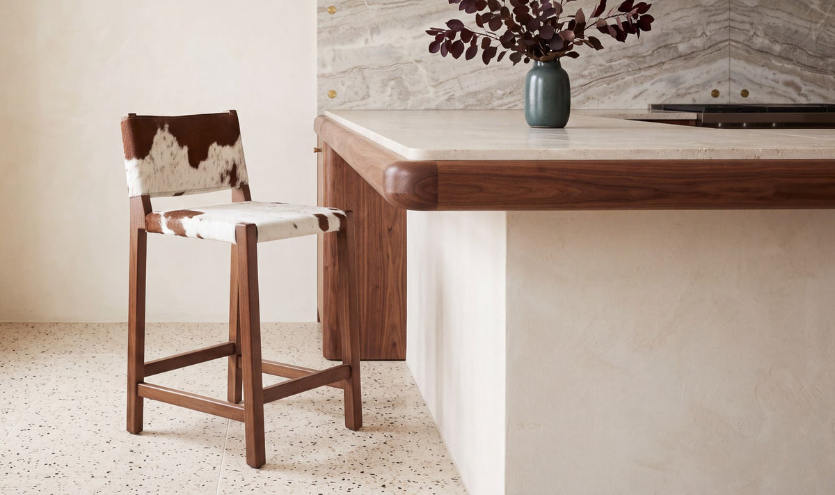 Malone Counter Stool Speckled Hair On Hide by Moe's Home Collection - view 3