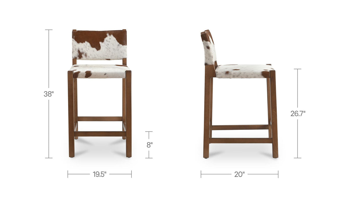 Malone Counter Stool Speckled Hair On Hide by Moe's Home Collection - view 15