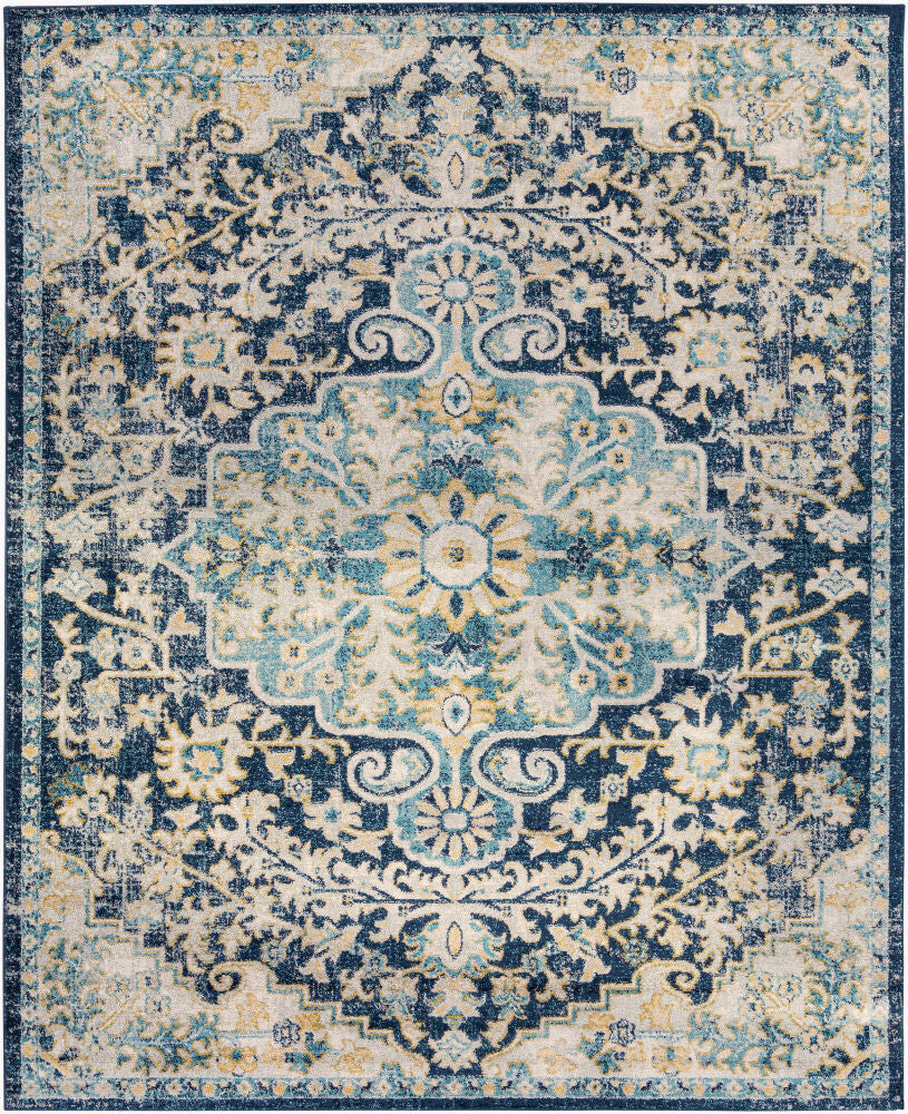 Murat Aqua/Yellow Machine Woven Rug MUT-2320 - 5'3" x 7'3"