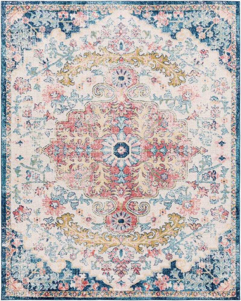 Murat Aqua/Yellow Machine Woven Rug MUT-2321 - 2'7" x 10'