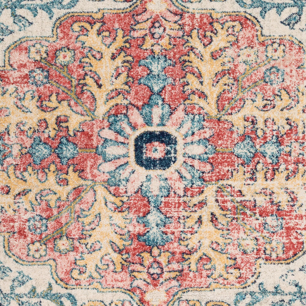 Murat Aqua/Yellow Machine Woven Rug MUT-2321 - swatch