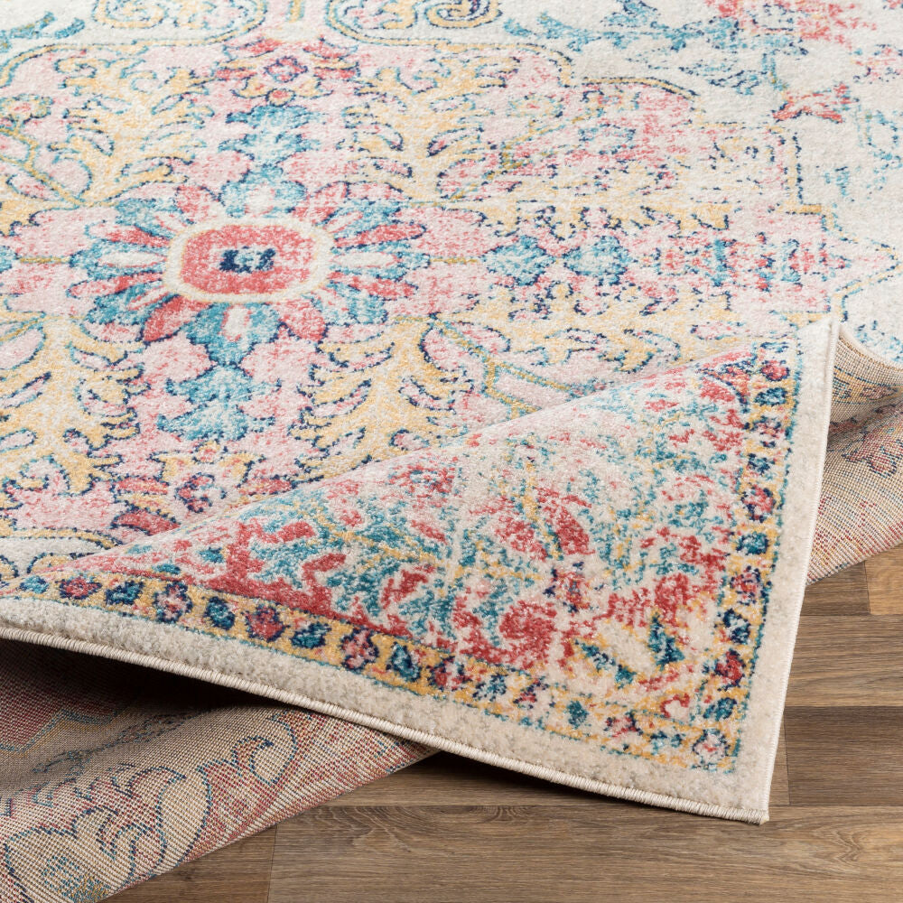 Murat Blue/Saffron Machine Woven Rug - fold