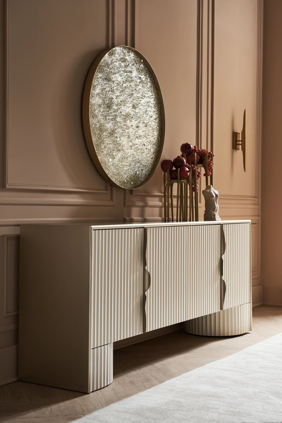 Corinthian Almond Milk Entertainment Console 80" by Caracole - view 2