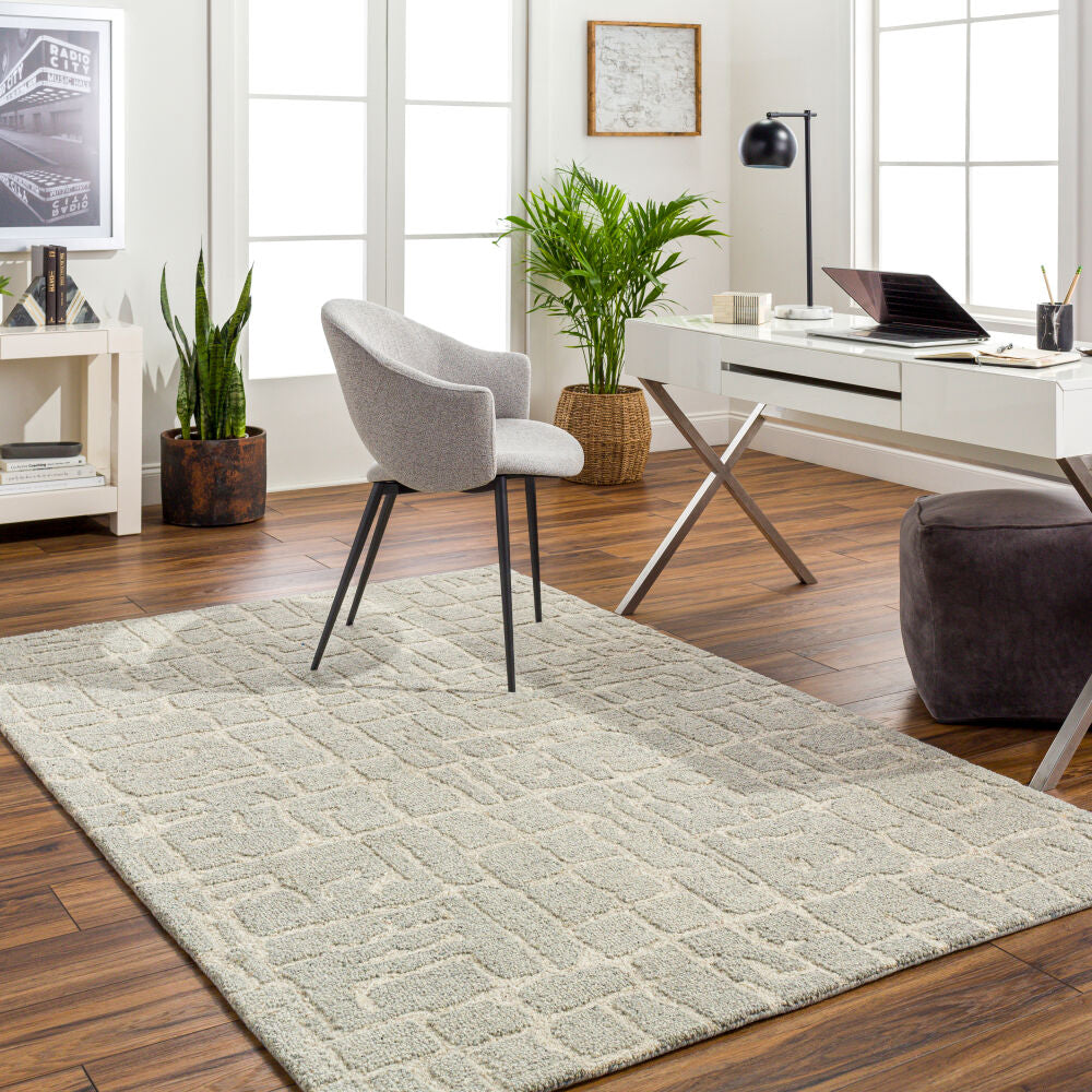 Madelyn Light Beige/Medium Gray Handmade Rug - roomscene