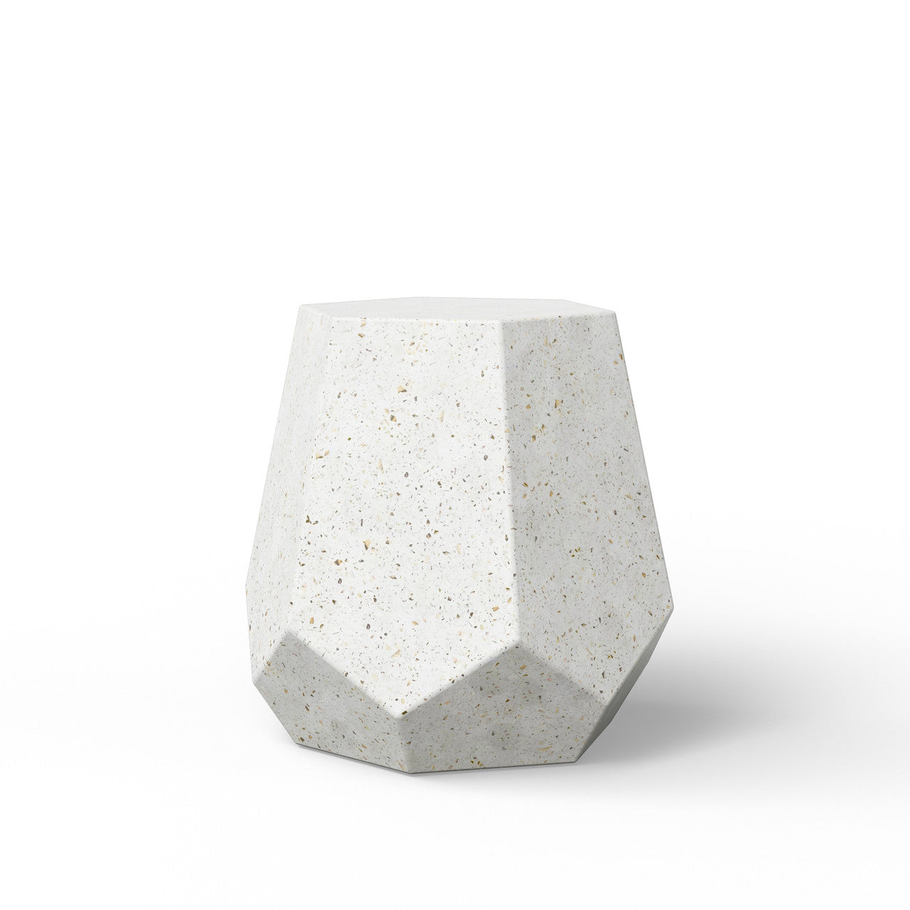 Mixx - Faceted Stool - Ivory Terrazzo