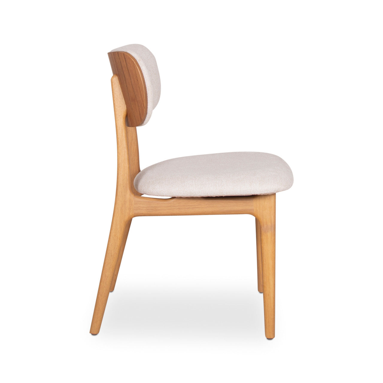 Modern Brazilian - Claudia Side Chair - Harvest Natural Upholstery - Damasco Frame