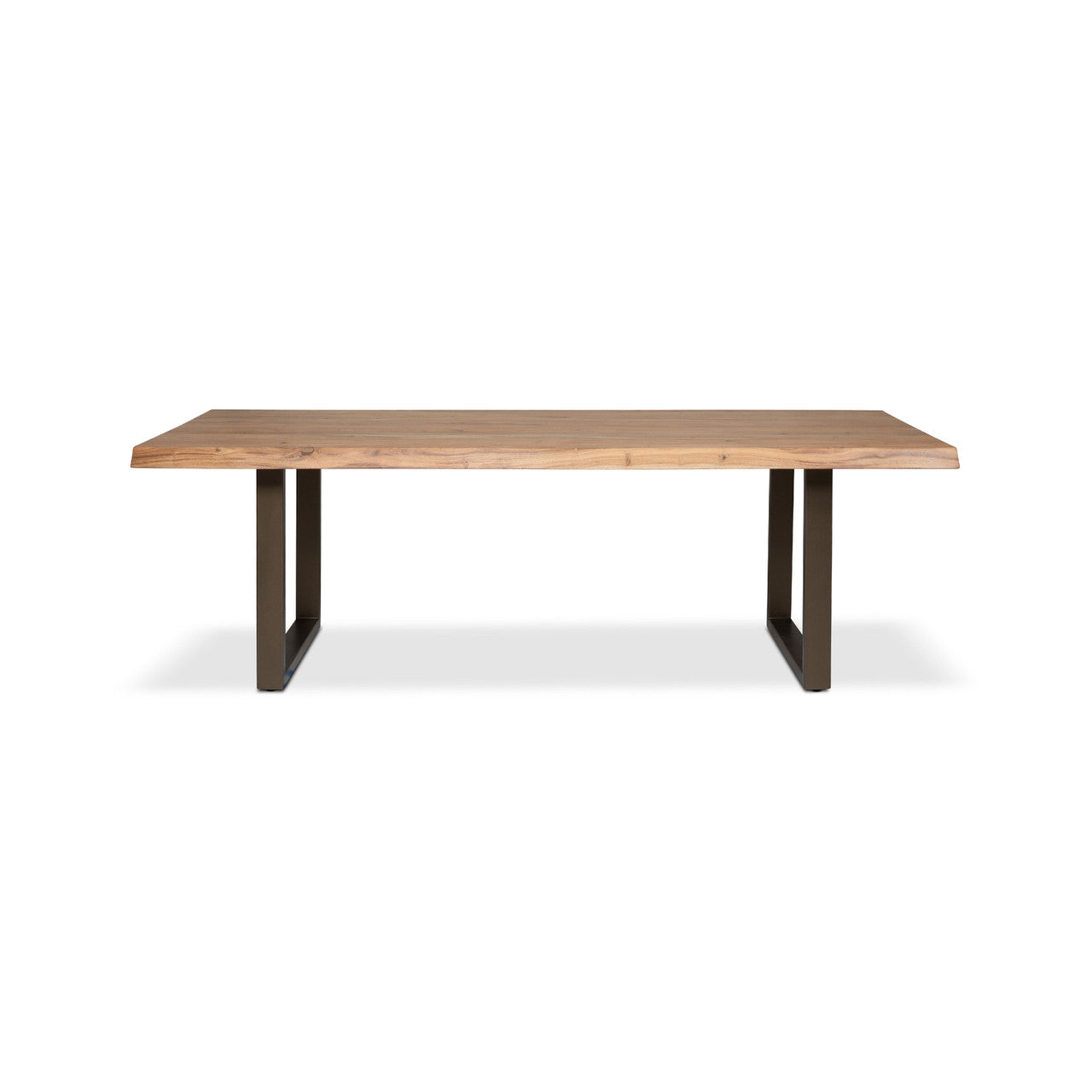 Brooks - Dining Table - U Base - 40" x 92" - Teak Top - Brass Base