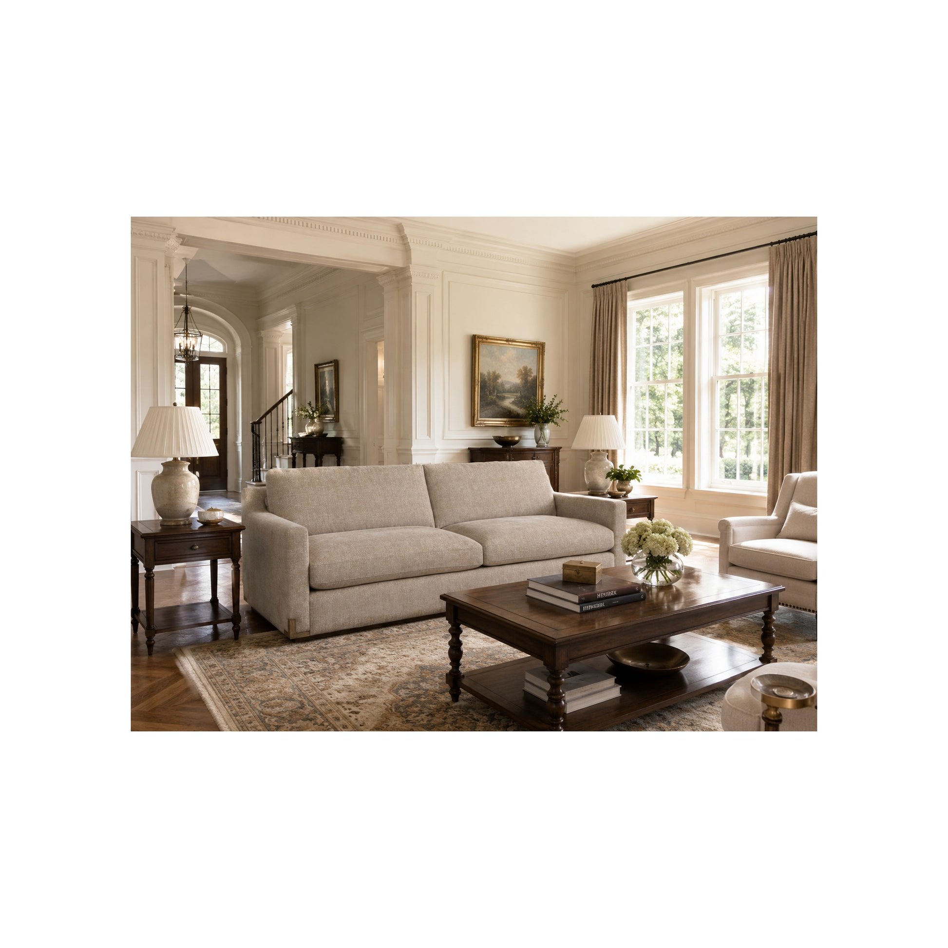 Nall Sofa in Friday Linen (Performance Fabric) by Spectra Home Furniture - lifestyle room image
