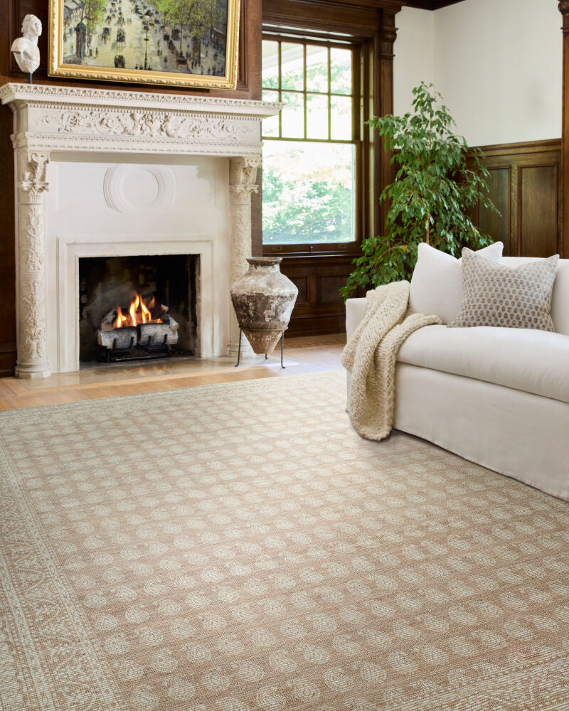 Alo Mustard/Off-White Machine Woven Rug - roomscene