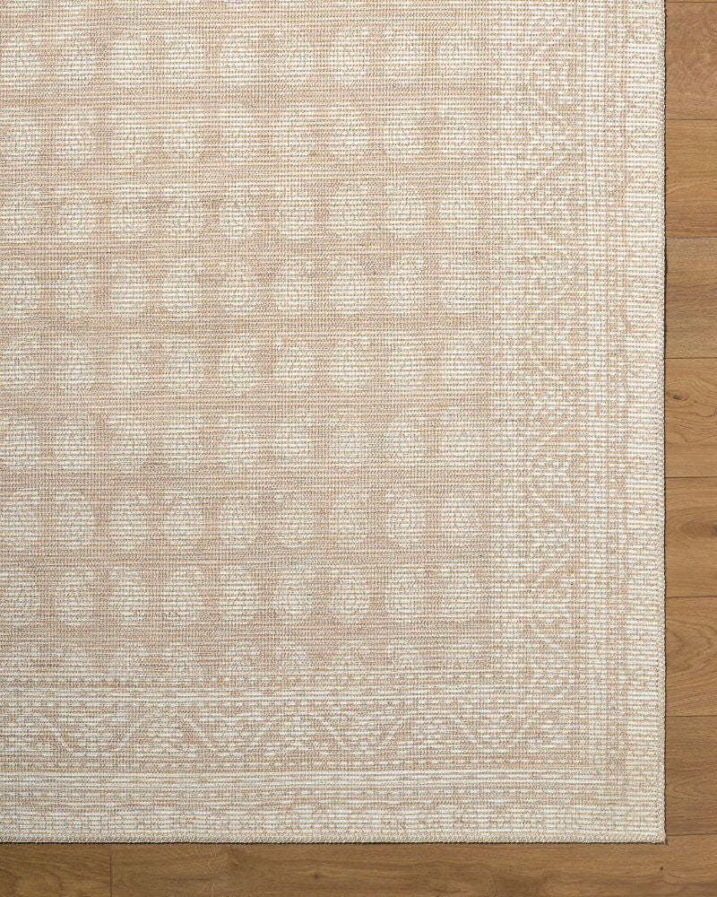 Alo Mustard/Off-White Machine Woven Rug - overhead