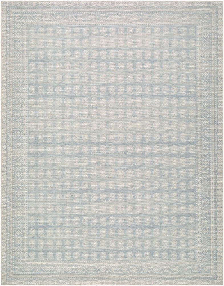 Alo Mustard/Sky Blue Machine Woven Rug - 2' x 2'11"