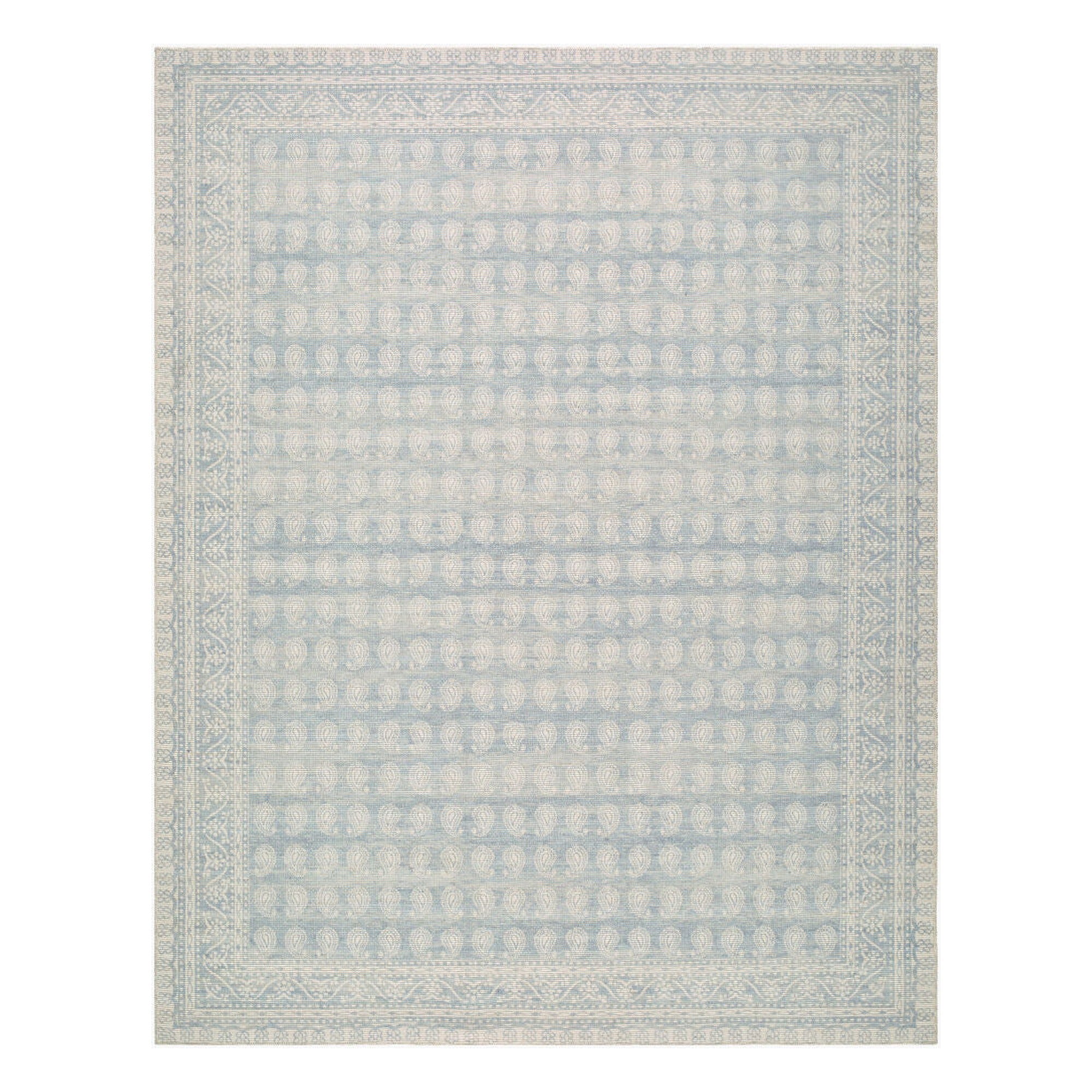 Alo Mustard/Sky Blue Machine Woven Rug - 2' x 2'11"