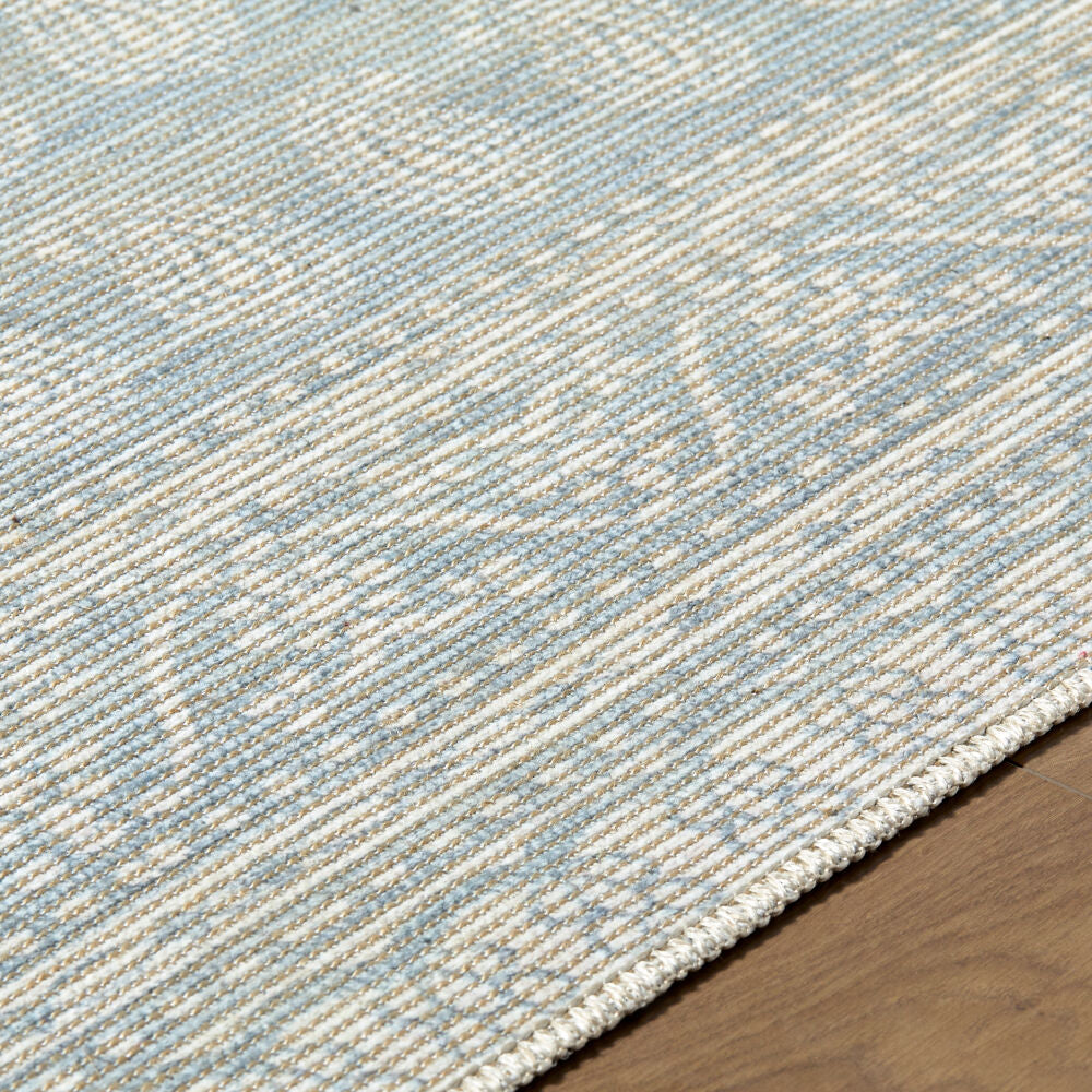 Alo Mustard/Sky Blue Machine Woven Rug - texture