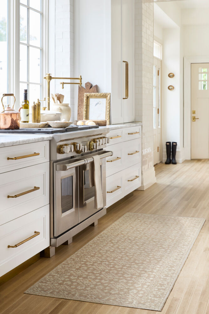 Aram Beige/Tan Machine Woven Rug - roomscene