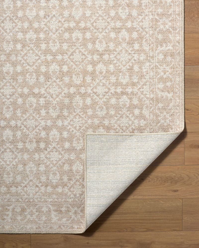 Aram Beige/Tan Machine Woven Rug - fold