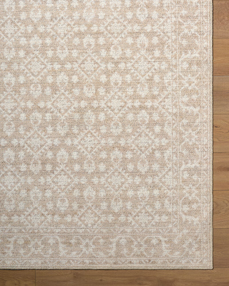 Aram Beige/Tan Machine Woven Rug - overhead