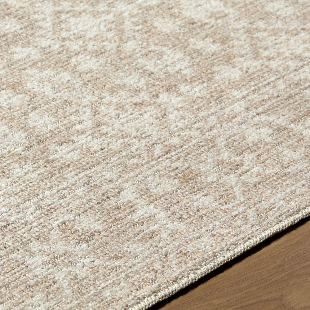 Aram Beige/Tan Machine Woven Rug - texture