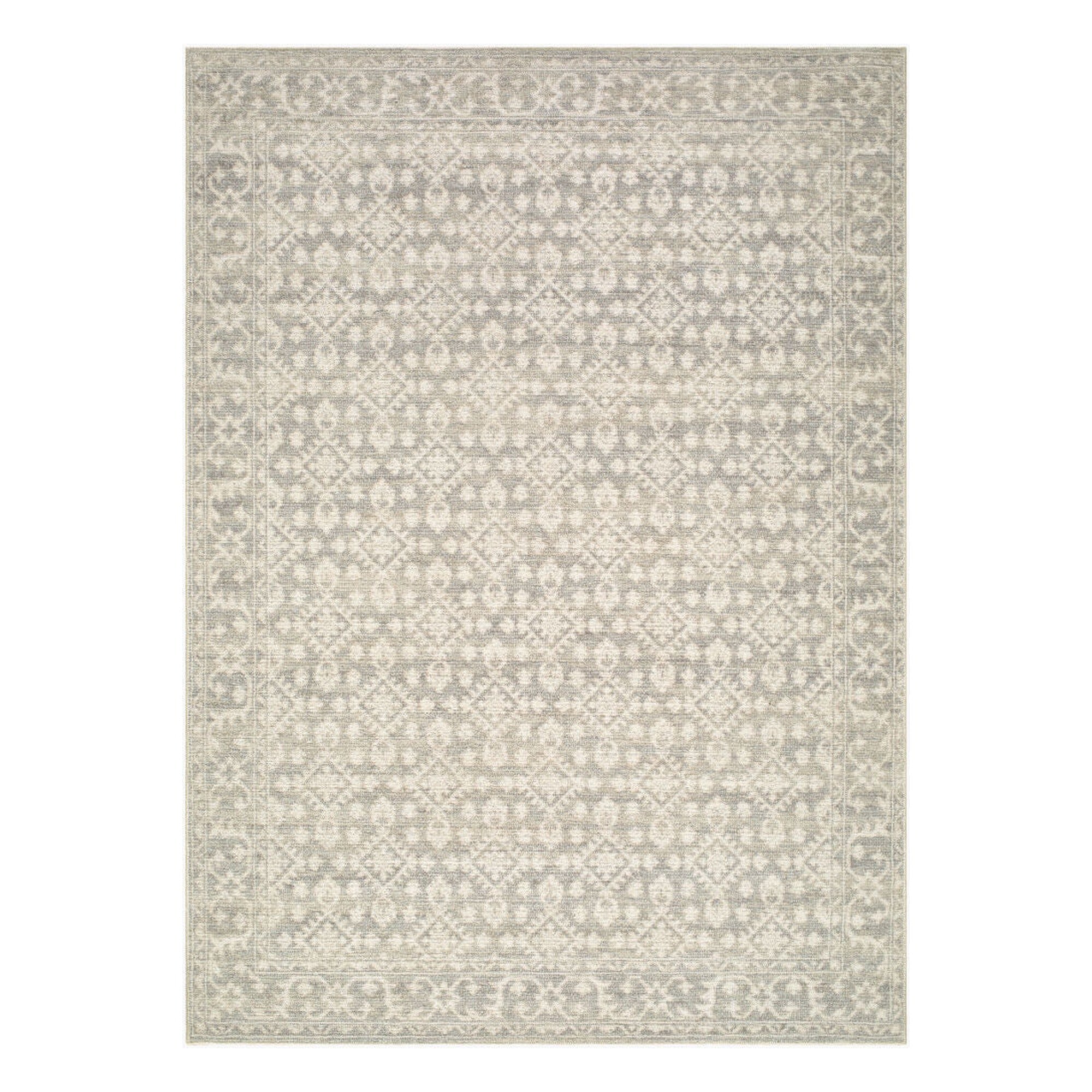 Aram Beige/Light Gray Machine Woven Rug - 1'10" x 2'11"