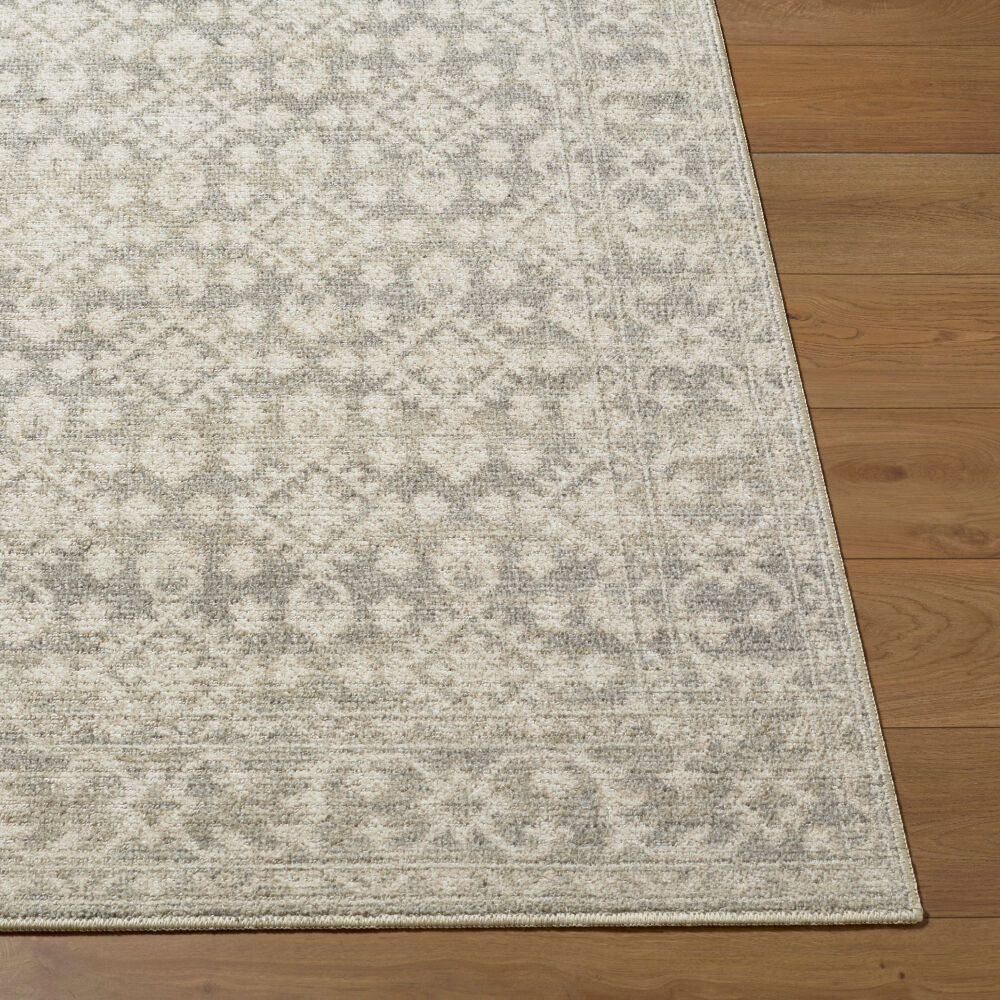 Aram Beige/Light Gray Machine Woven Rug - front