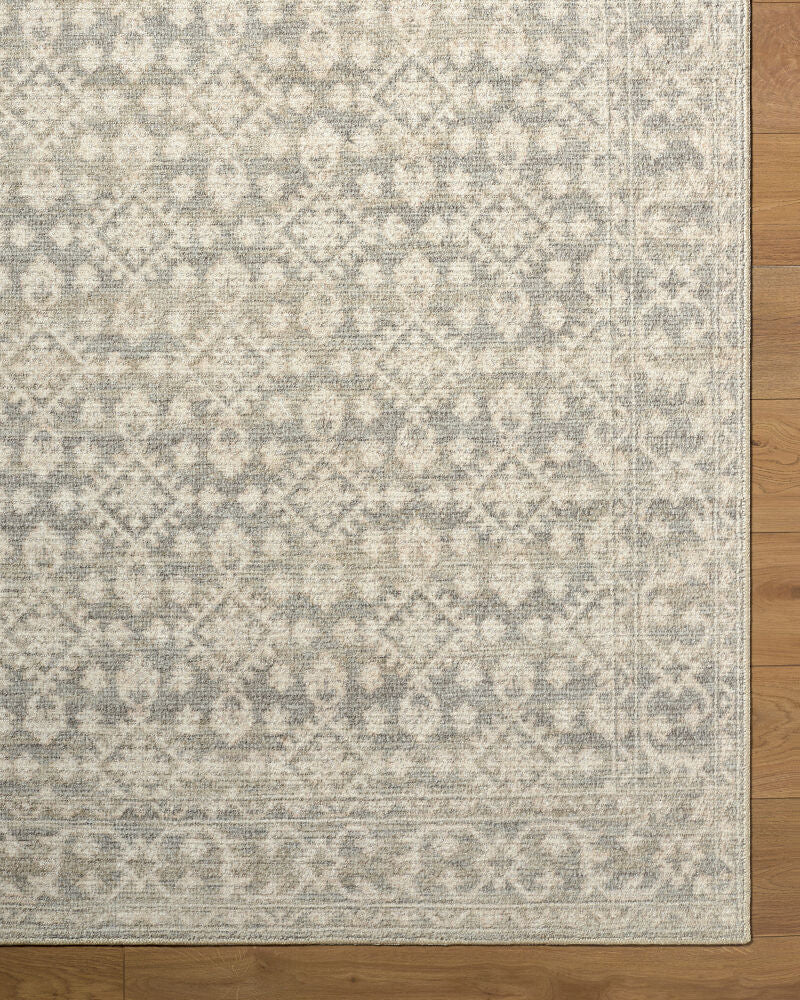 Aram Beige/Light Gray Machine Woven Rug - overhead