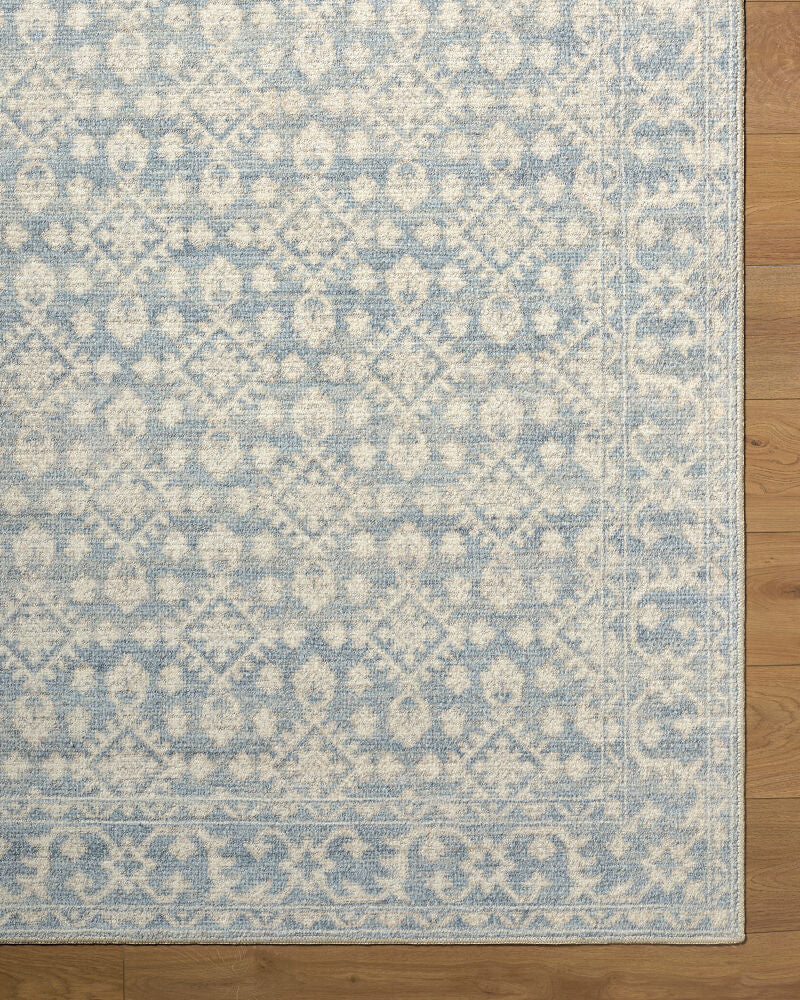 Aram Beige/Pale Blue Machine Woven Rug NBAR-2302 - overhead