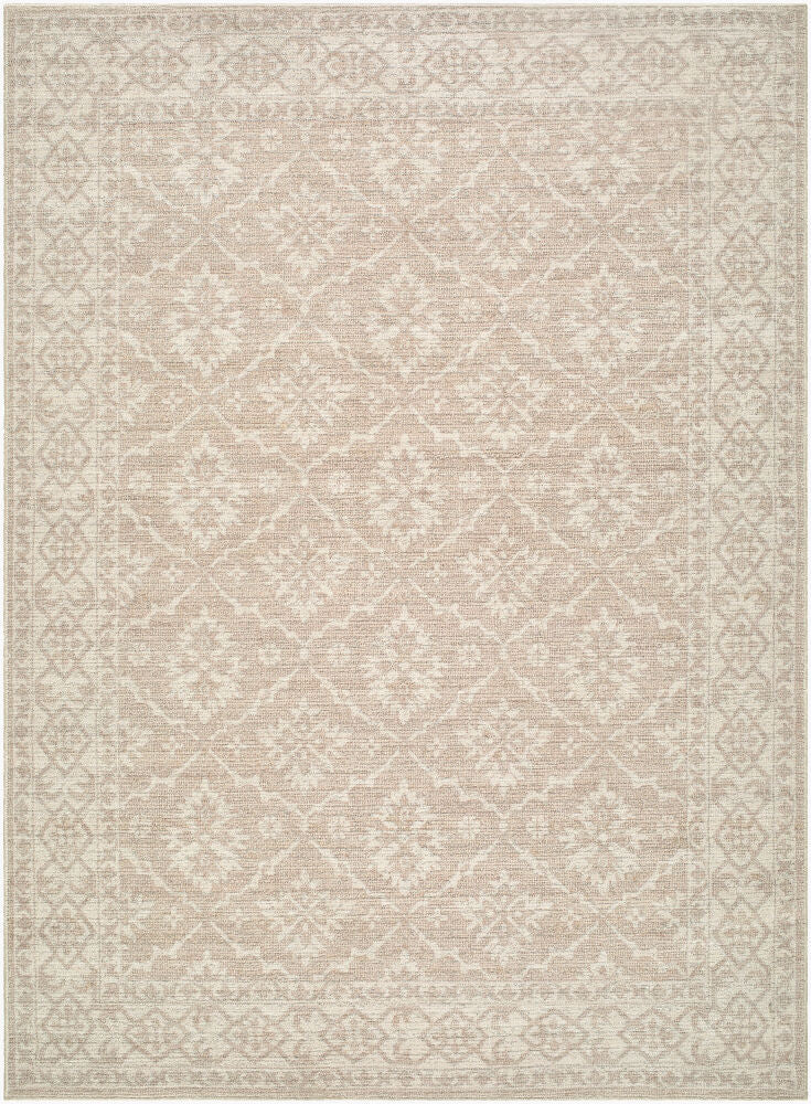 Aram Ivory/Tan Machine Woven Rug - 1'10" x 2'11"