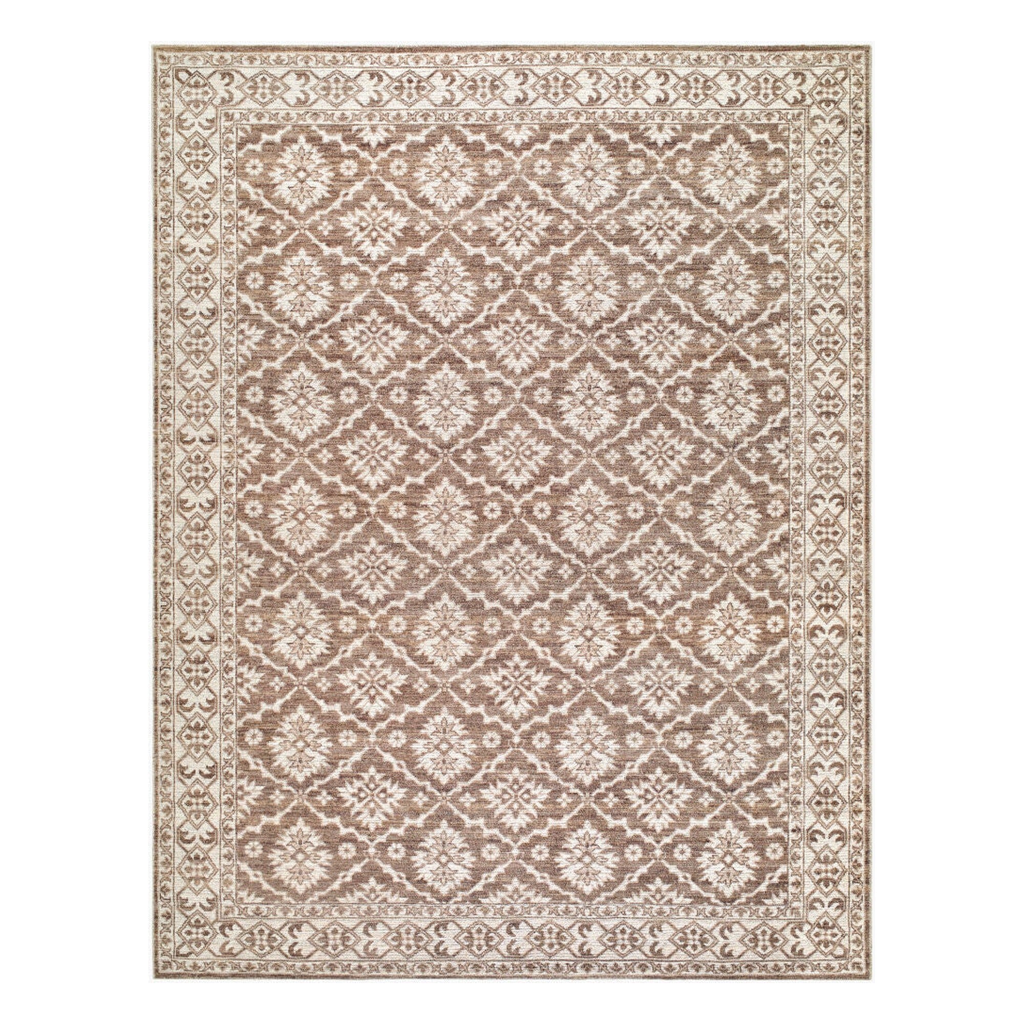 Aram Dark Brown/Oatmeal Machine Woven Rug NBAR-2306 - 1'10" x 2'11"