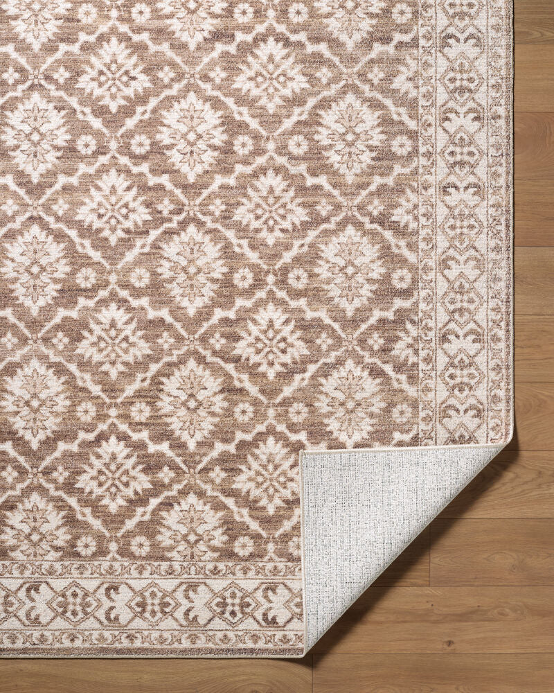 Aram Dark Brown/Oatmeal Machine Woven Rug NBAR-2306 - fold