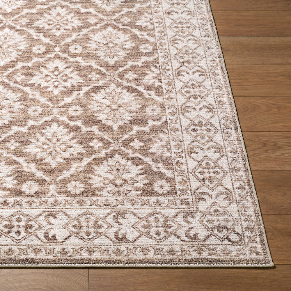 Aram Dark Brown/Oatmeal Machine Woven Rug NBAR-2306 - front