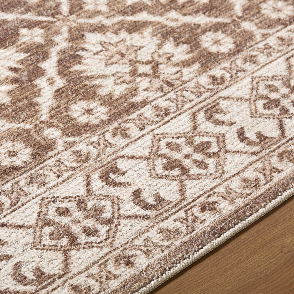 Aram Dark Brown/Oatmeal Machine Woven Rug NBAR-2306 - texture