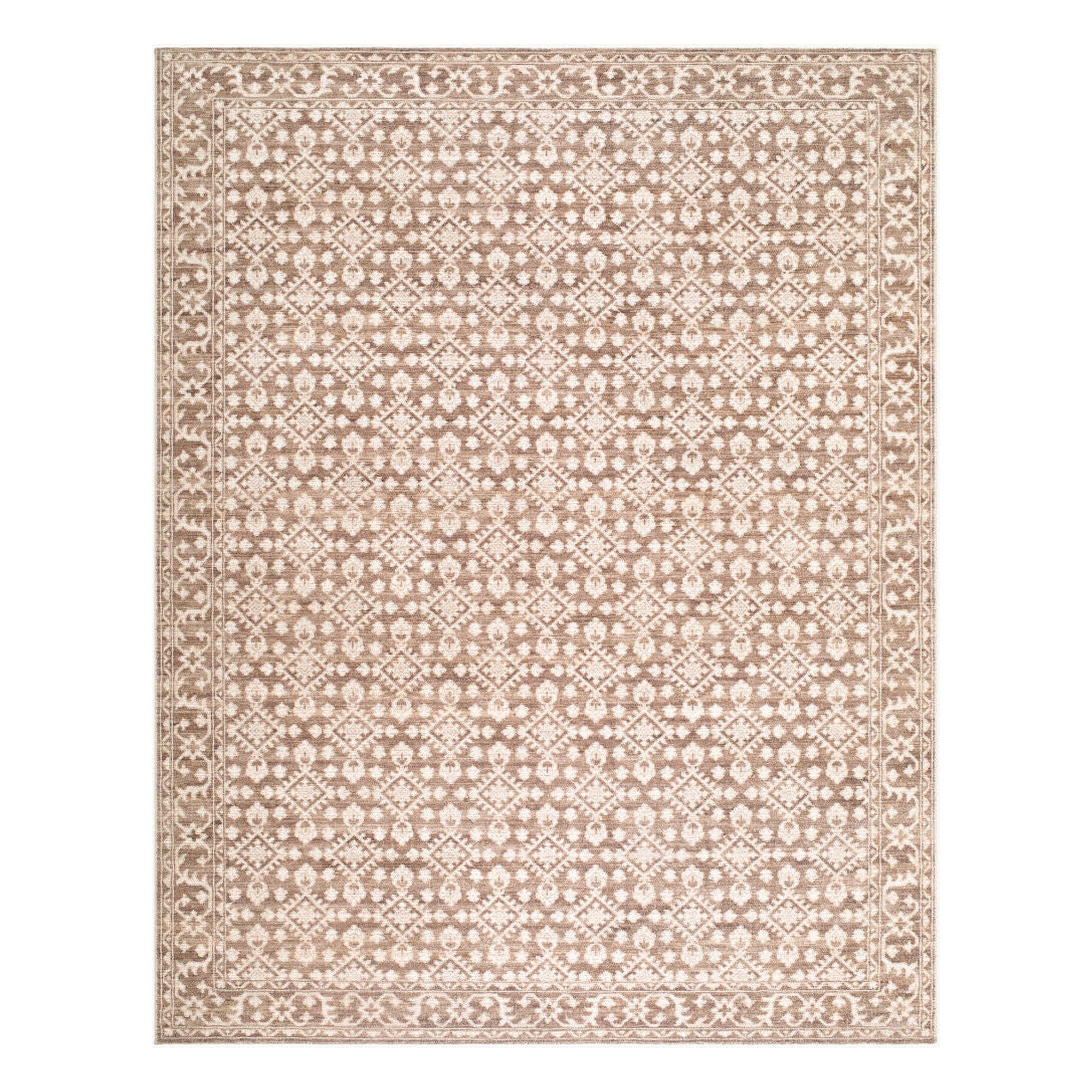 Aram Dark Brown/Oatmeal Machine Woven Rug NBAR-2307 - 1'10" x 2'11"