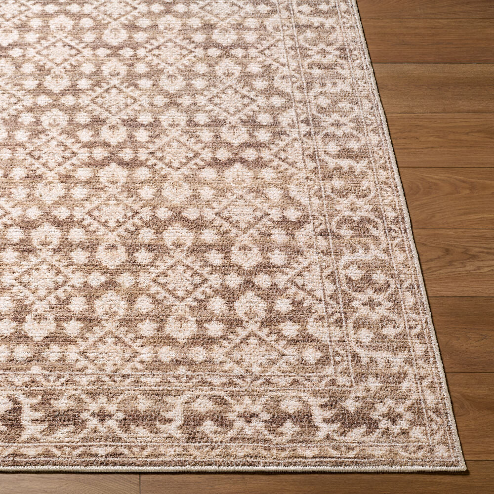 Aram Dark Brown/Oatmeal Machine Woven Rug NBAR-2307 - front