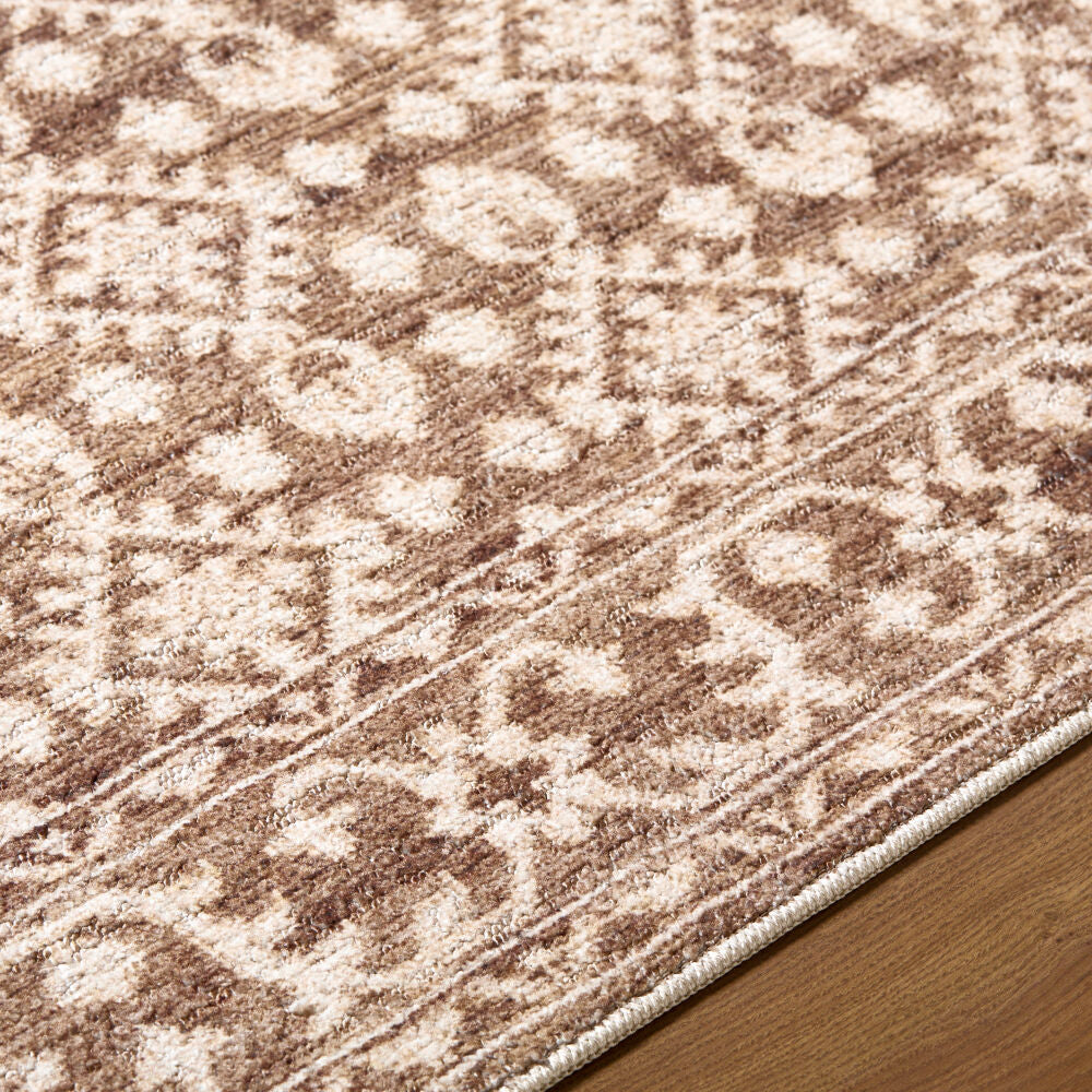 Aram Dark Brown/Oatmeal Machine Woven Rug NBAR-2307 - texture