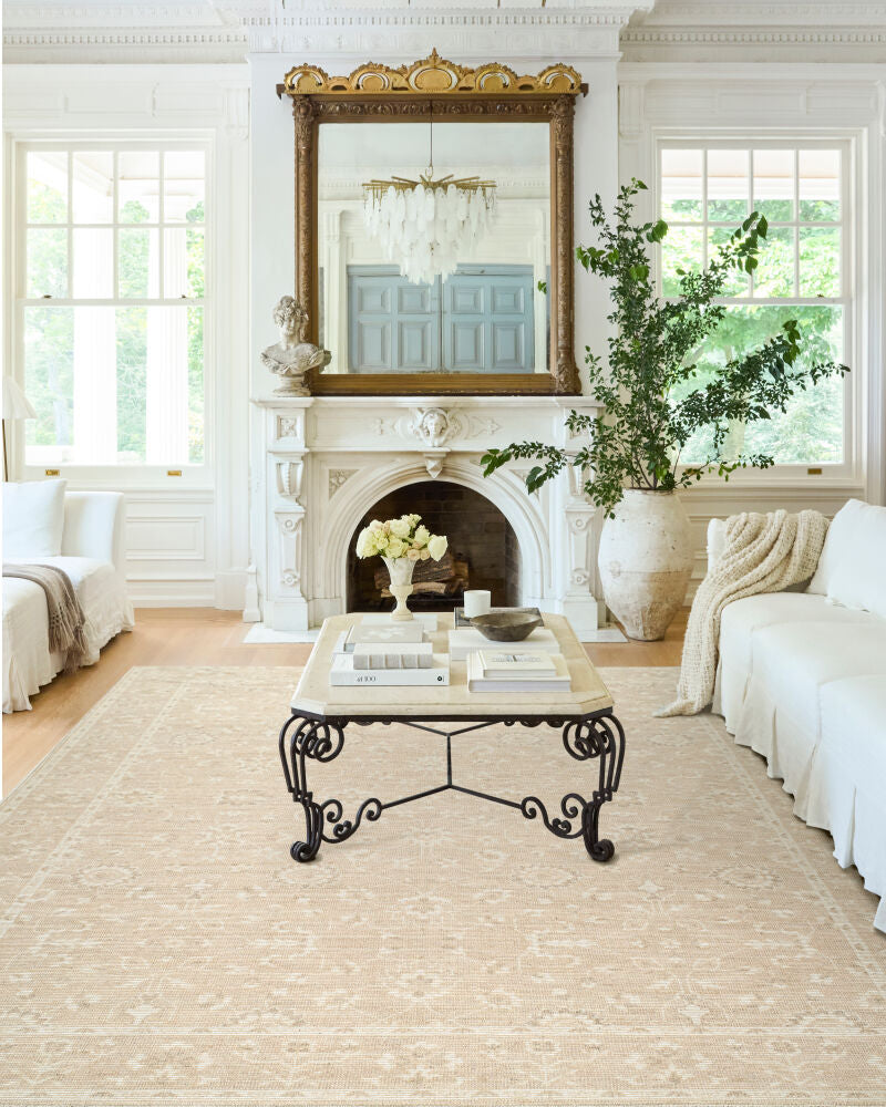 Asha Medium Gray/Off-White Machine Woven Rug - roomscene