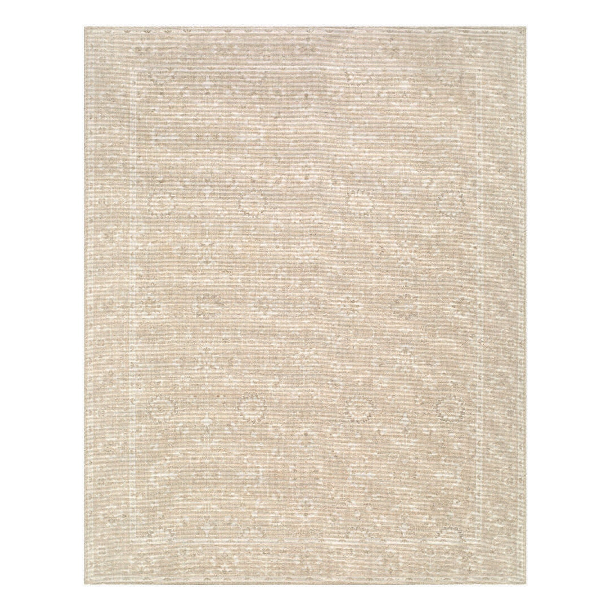 Asha Medium Gray/Off-White Machine Woven Rug - 2' x 2'11"