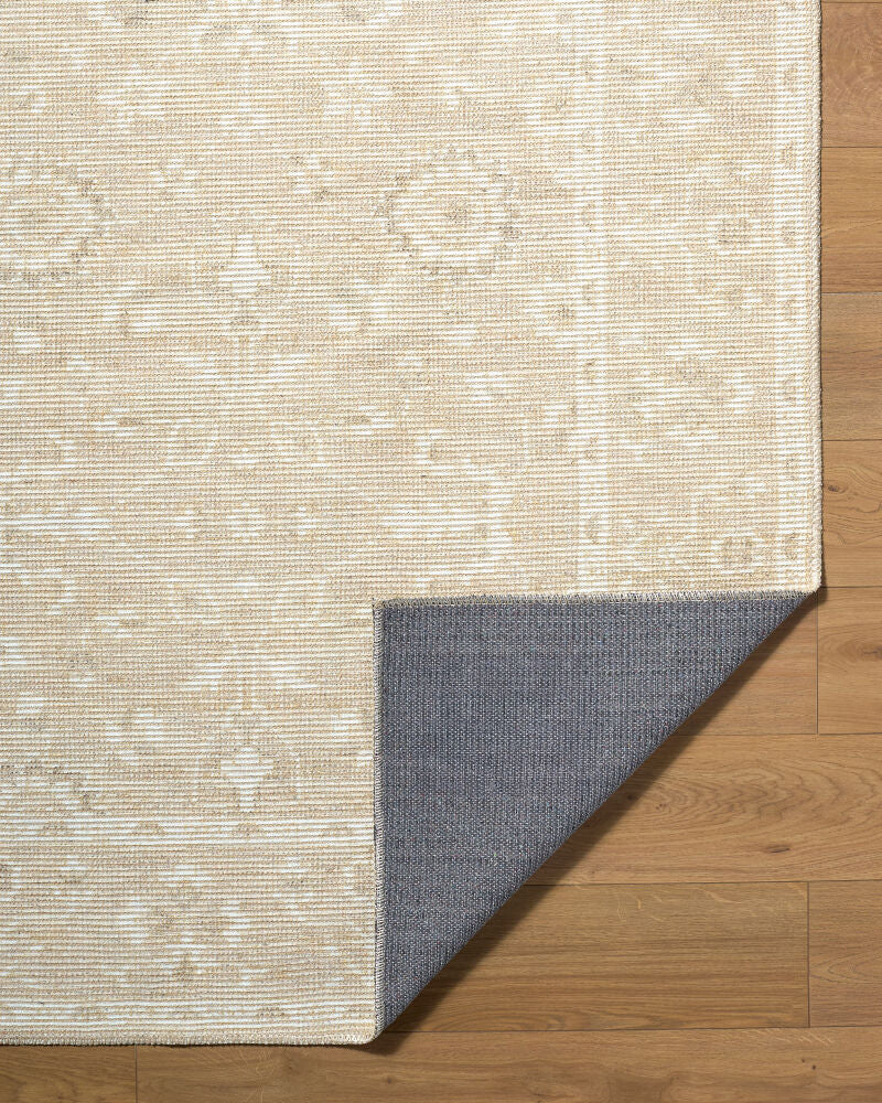Asha Medium Gray/Off-White Machine Woven Rug - fold