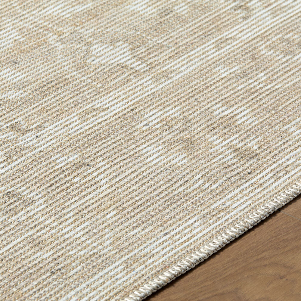 Asha Medium Gray/Off-White Machine Woven Rug - texture