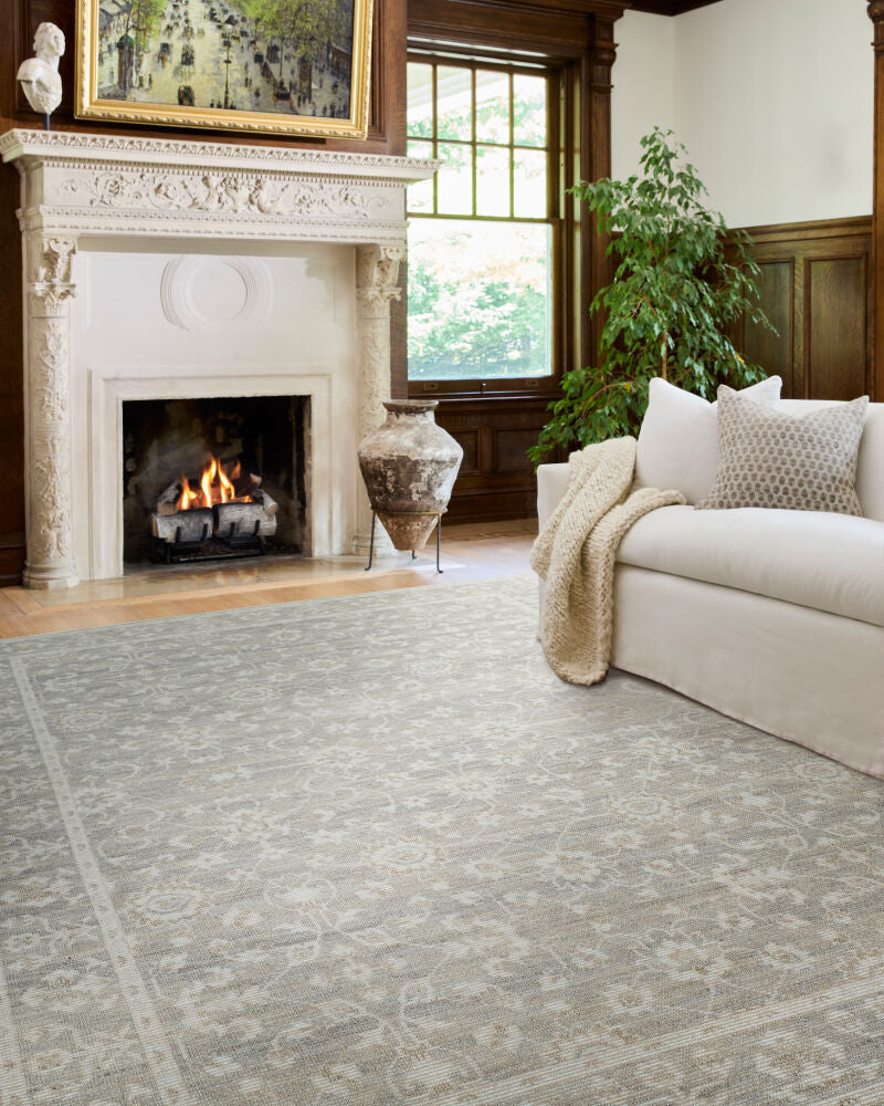 Asha Mustard/Sage Machine Woven Rug NBAS-2301 - roomscene