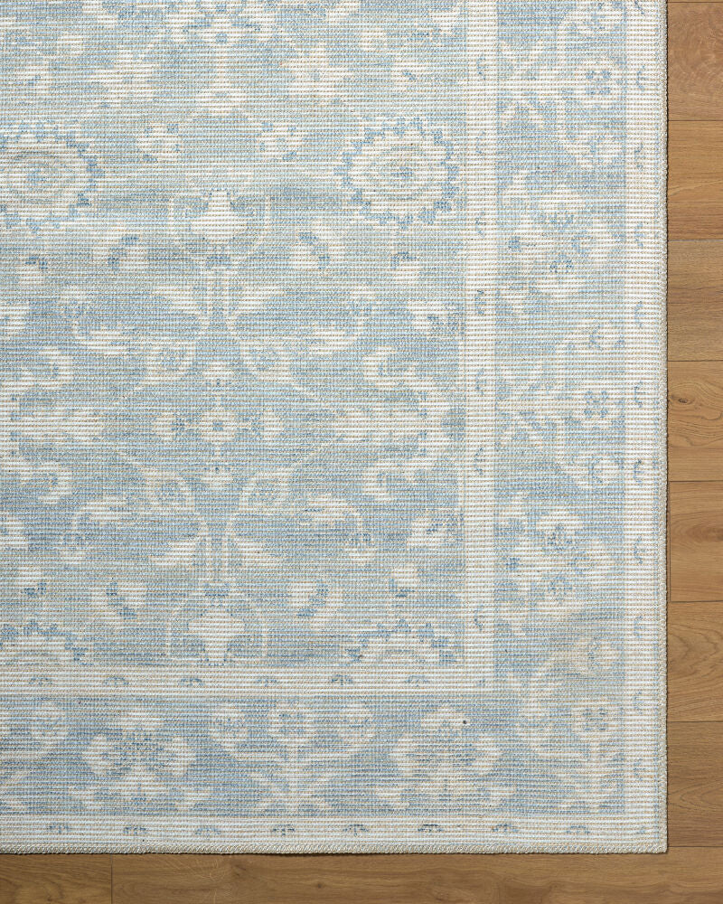 Asha Mustard/Sky Blue Machine Woven Rug NBAS-2302 - overhead
